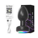 Package complet du plug anal noir vibrant lumineux-Le royaume du plug