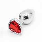 Plug anal cœur diamant en métal rouge-Le royaume du plug