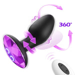 Plug anal de luxe noir vibrant et rotatif à 360 degrés-Le Royaume Du Plug