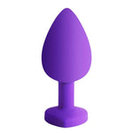 Plug anal diamant silicone coeur violet taille S L M-Le Royaume Du Plug