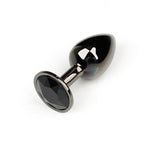 Petit plug anal bijou noir en acier inoxydable-Le Royaume Du Plug