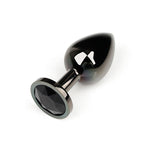 Plug anal moyen bijou noir en acier inoxydable-Le Royaume Du Plug