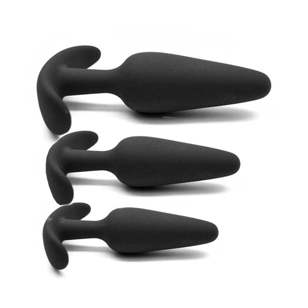 Trio de Plug anal silicone noir-Le Royaume Du Plug